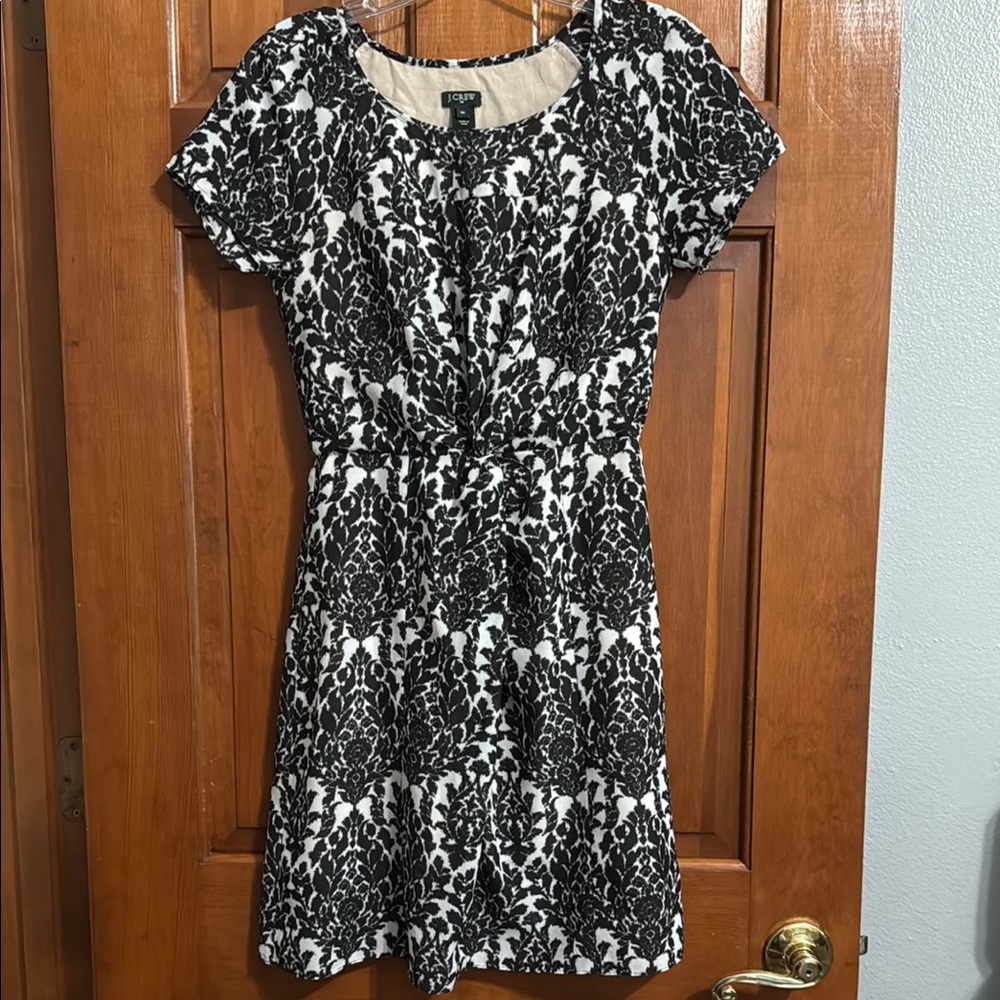 J. Crew Black and White Floral Mini Dress